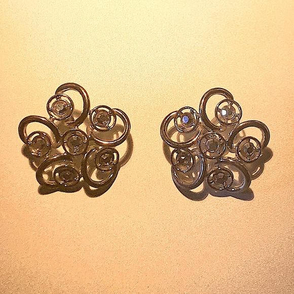 SARAH COVENTRY SILVER CRYSTAL BROOCH & EARRING DEMI PARURE 2 PC SET VINTAGE - Picture 8 of 14